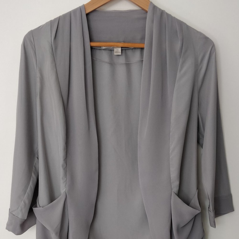 Lauren Conrad Gray Silk Jacket